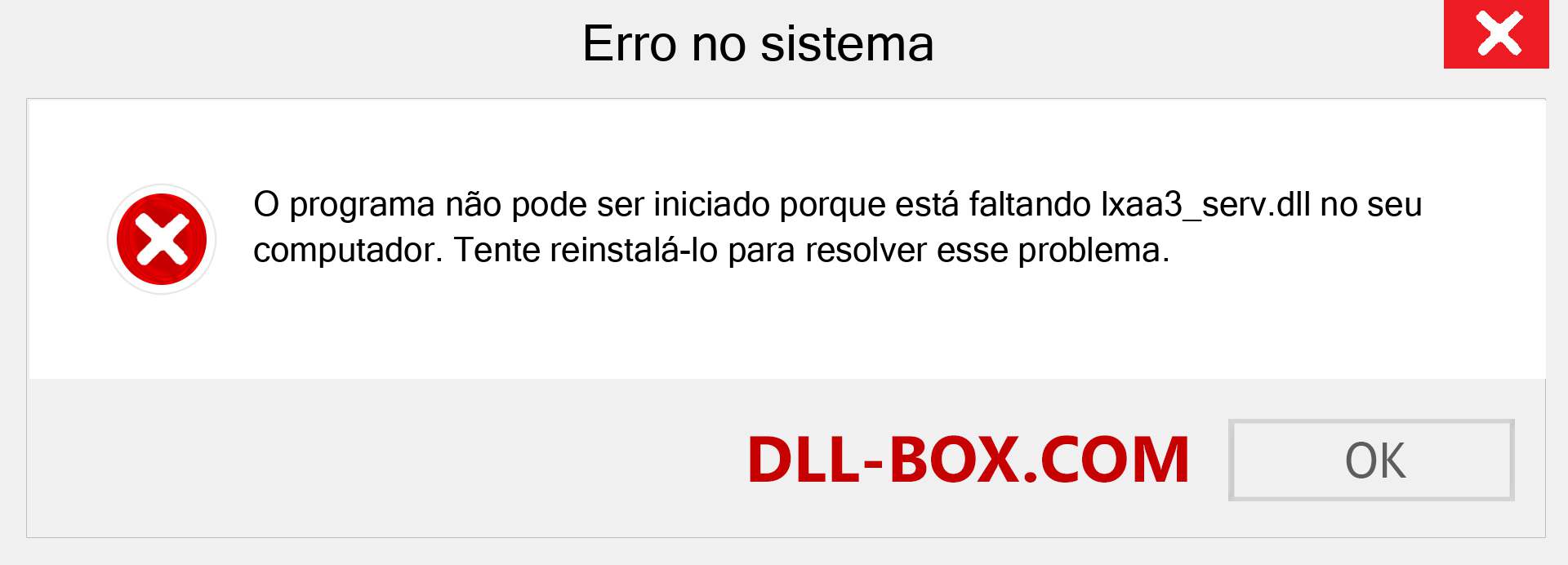 Arquivo lxaa3_serv.dll ausente ?. Download para Windows 7, 8, 10 - Correção de erro ausente lxaa3_serv dll no Windows, fotos, imagens